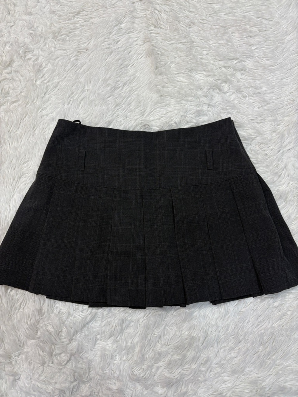 Zara Grey Plaid Pleated Mini Skirt